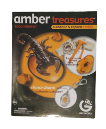 AMBER EXCAVATION KIT WITH CHARM- GEOWORLD <Used Item-Excellent Condition- Unused>