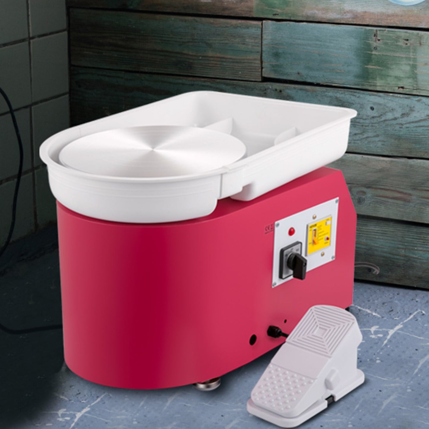 VEVOR Pottery Wheel 28cm Pottery Forming Machine with Detachable Basin Foot Pedal Control 350W Art Craft DIY Clay Tool for Art Craft Work and Home DIY Pink, 18 Piece-6