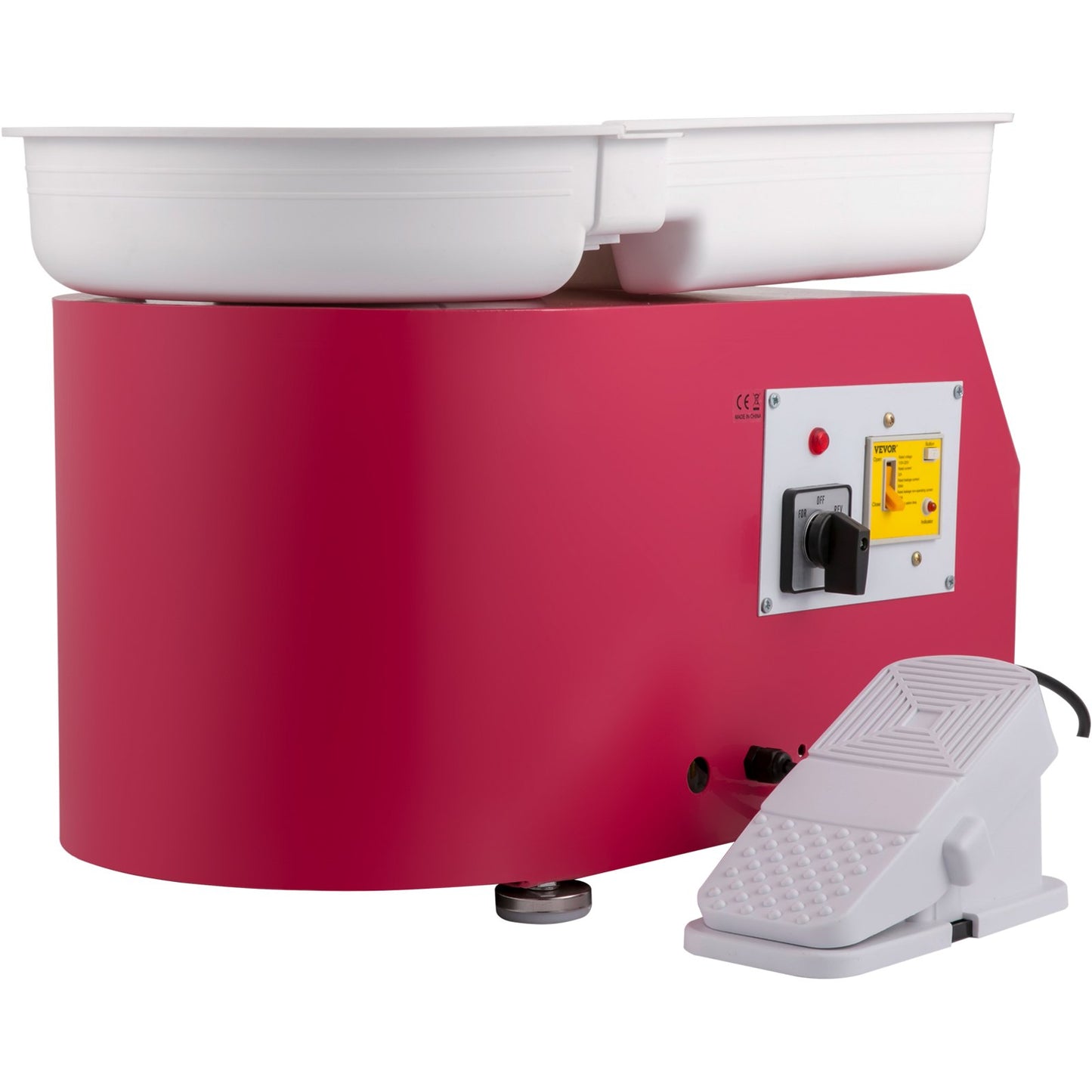 VEVOR Pottery Wheel 28cm Pottery Forming Machine with Detachable Basin Foot Pedal Control 350W Art Craft DIY Clay Tool for Art Craft Work and Home DIY Pink, 18 Piece-7