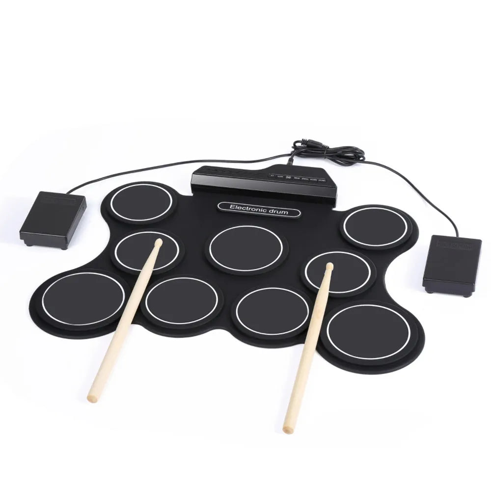 Vibe Geeks Electronic Drum Kit Musical Roll-up Drum Set for Kids-2