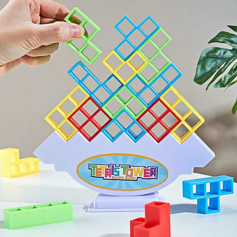 Vibe Geeks 48 PCs Russian Jenga Interactive Stackable Building Blocks Kid’s Toy-10