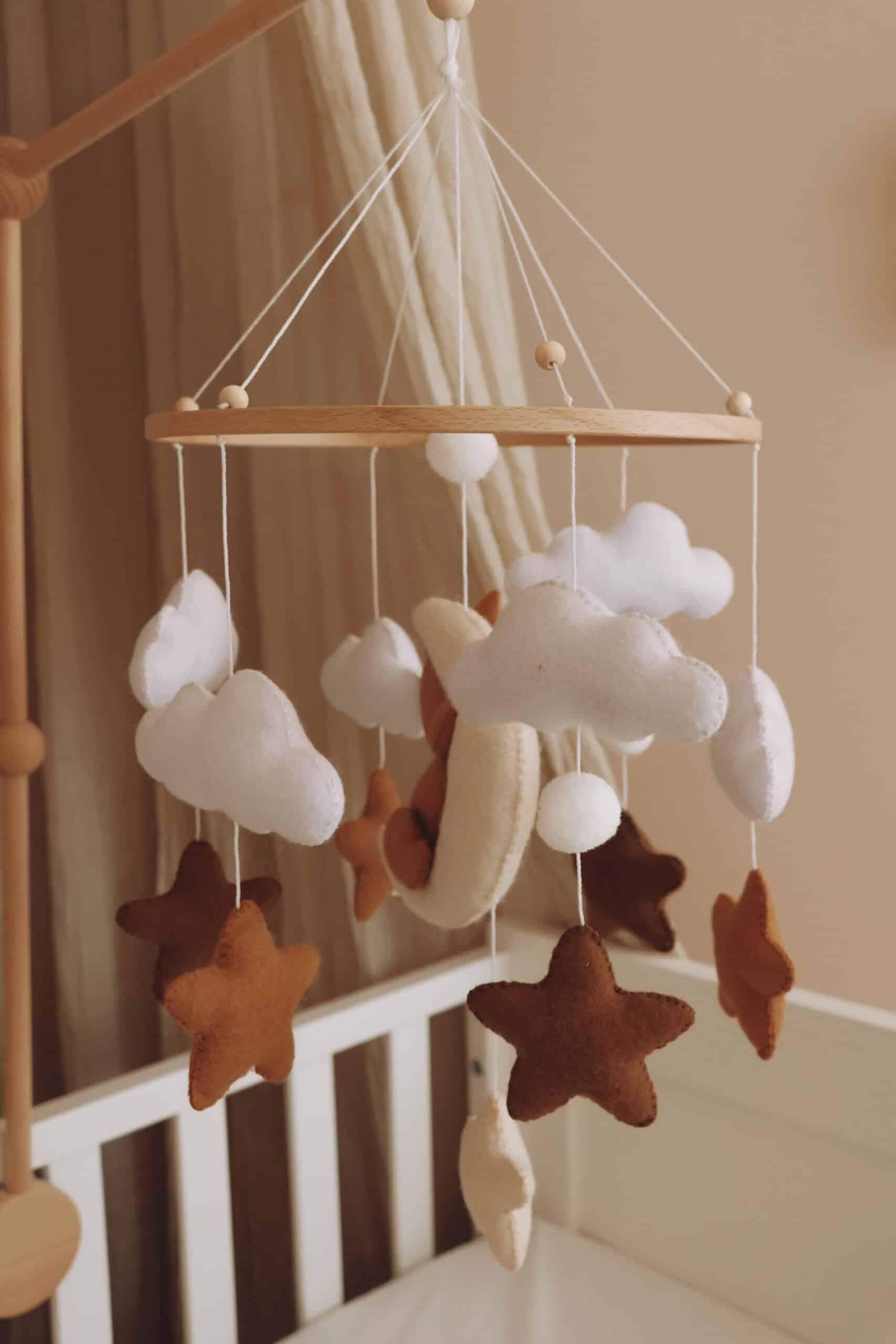 Handmade Sleeping Teddy baby mobile-12