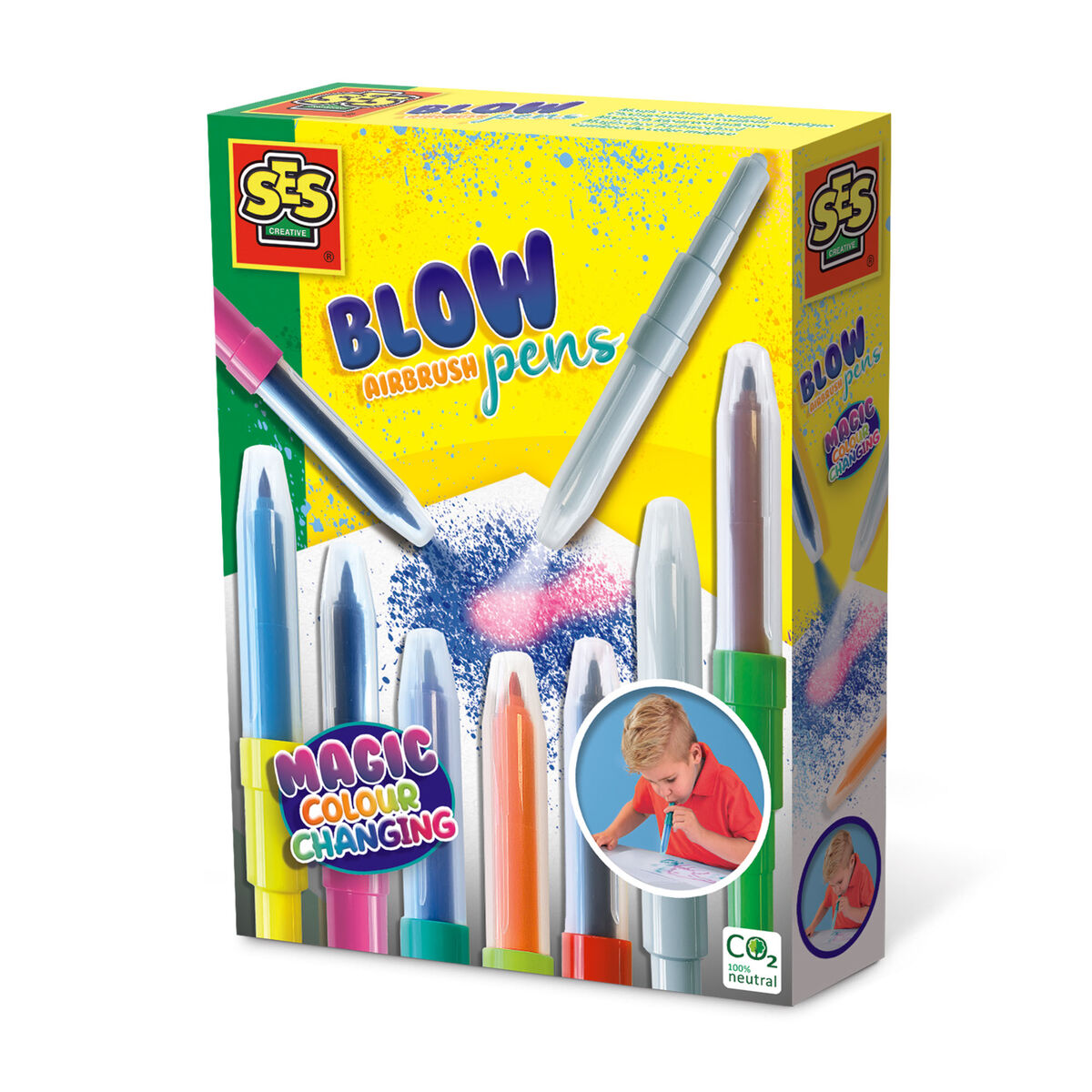 Комплект Химикали с Филц SES Creative Blow Airbrush Pens-0