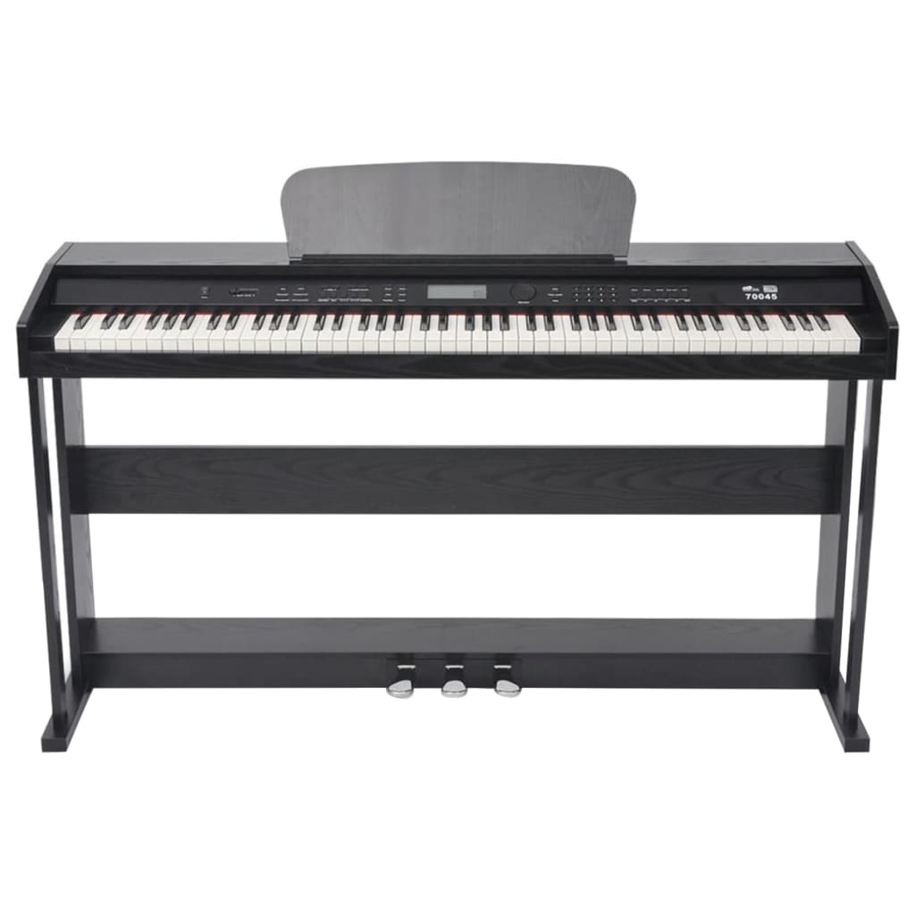 vidaXL 88-Key Digital Piano with Pedals Black Melamine Board-0