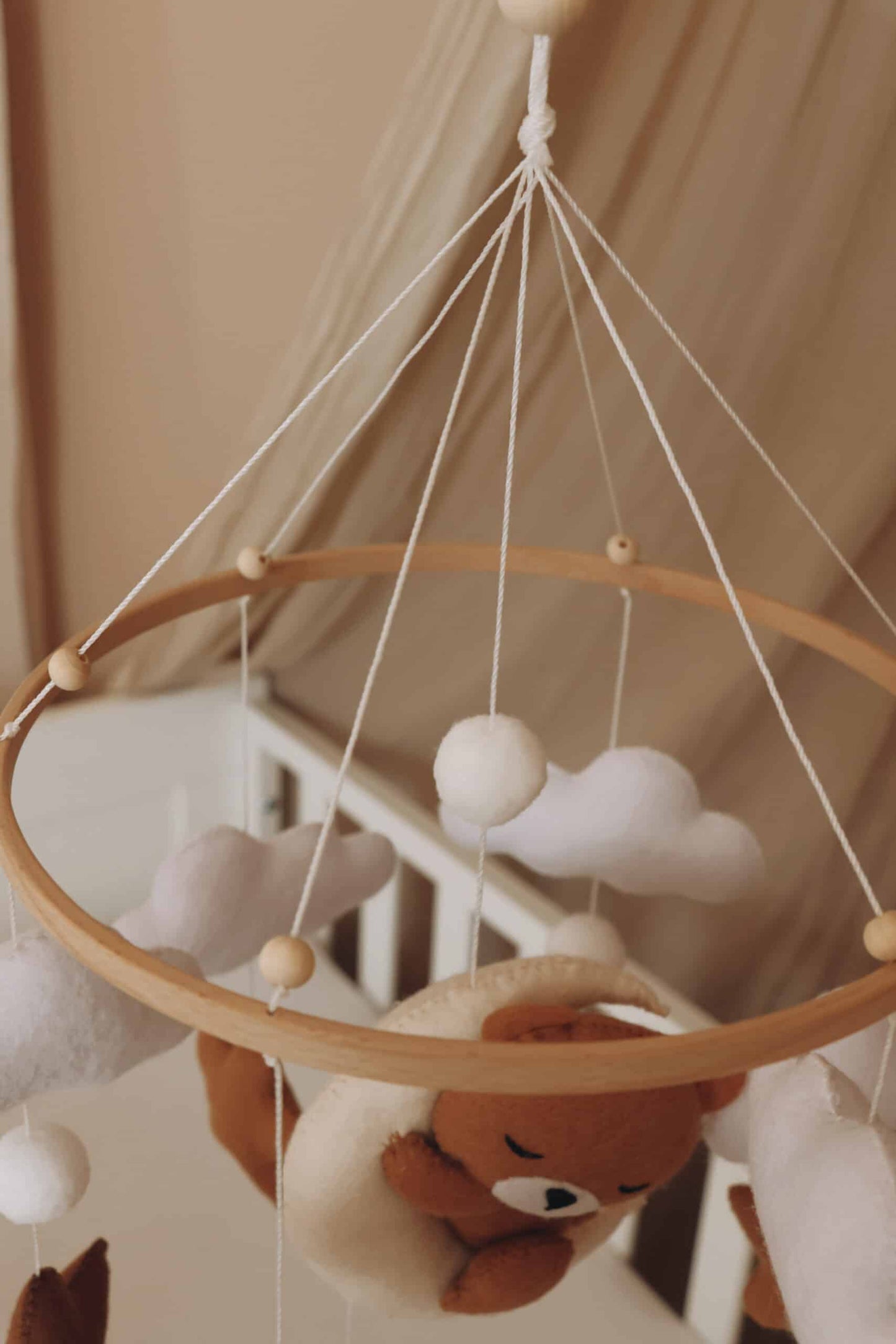 Handmade Sleeping Teddy baby mobile-14