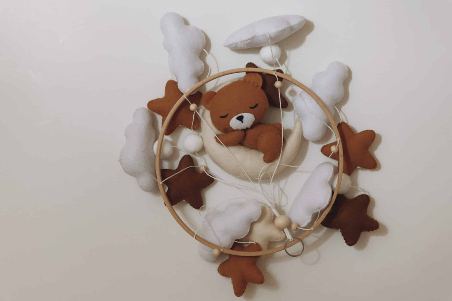 Handmade Sleeping Teddy baby mobile-13