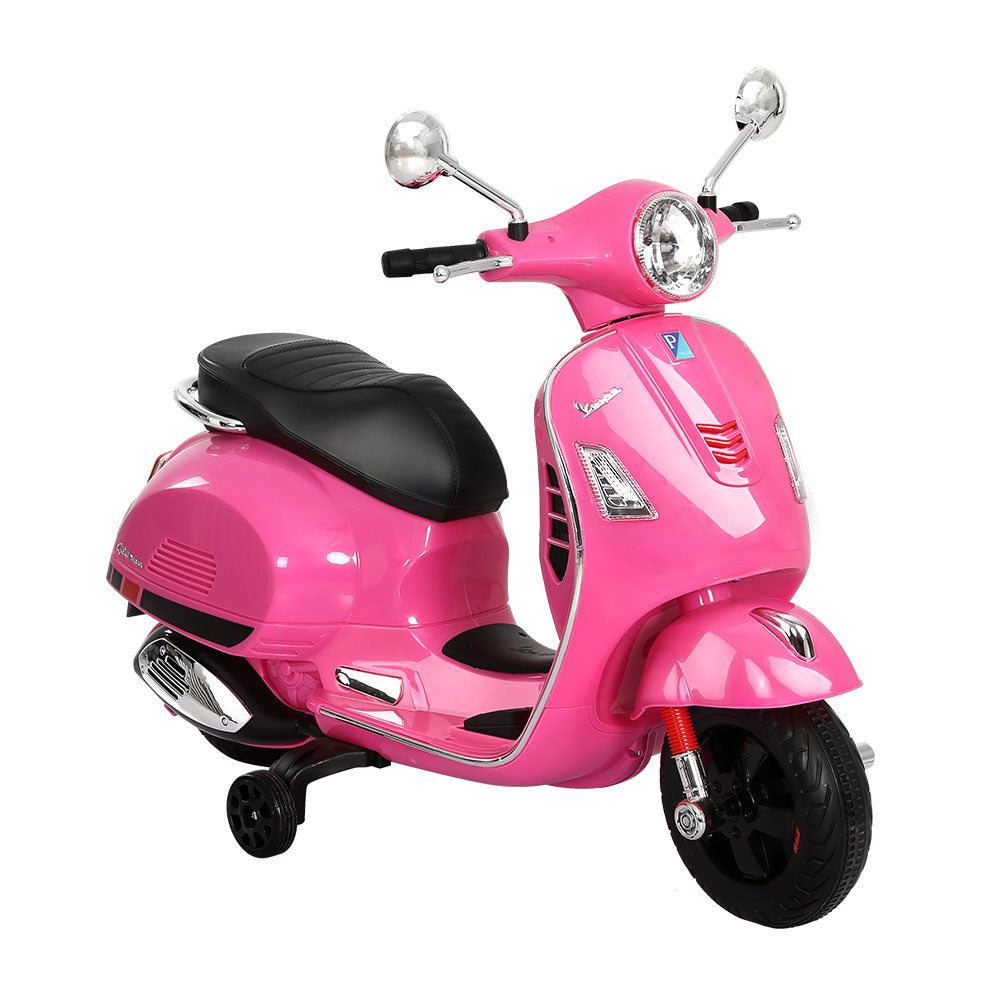 Kids Ride On Car Motorcycle Motorbike VESPA Licensed Scooter Electric Toys Pink-0