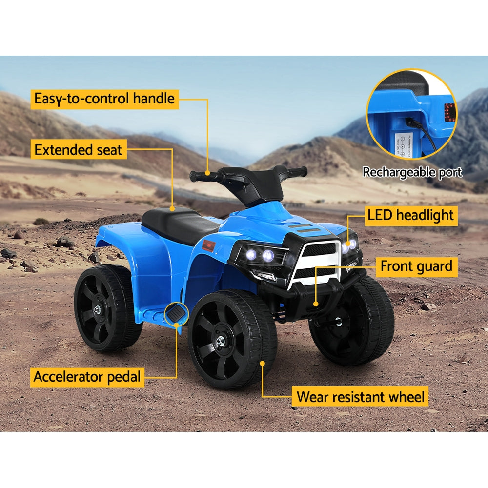 Rigo Kids Ride On ATV Quad Motorbike Car 4 Wheeler Electric Toys Battery Blue-4