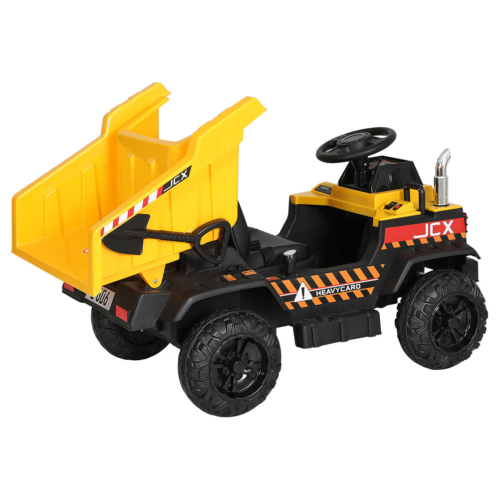 Rigo Kids Ride On Car Dumptruck 12V Electric Bulldozer Toys Cars Battery Yellow-2