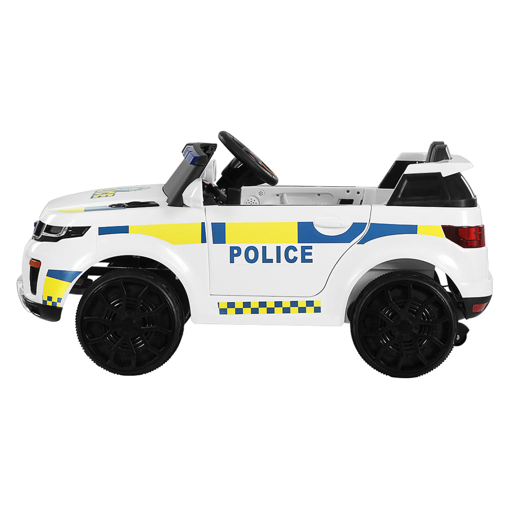 Rigo Kids Ride On Car Electric Patrol Police Toy Cars Remote Control 12V White-3