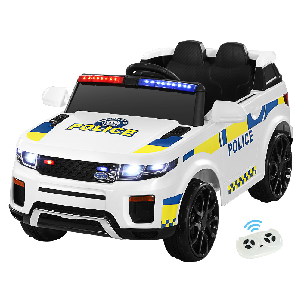 Rigo Kids Ride On Car Electric Patrol Police Toy Cars Remote Control 12V White-0