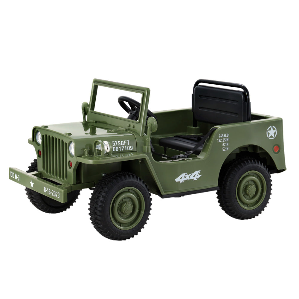 Rigo Kids Ride On Car Off Road Military Toy Cars 12V Olive-3