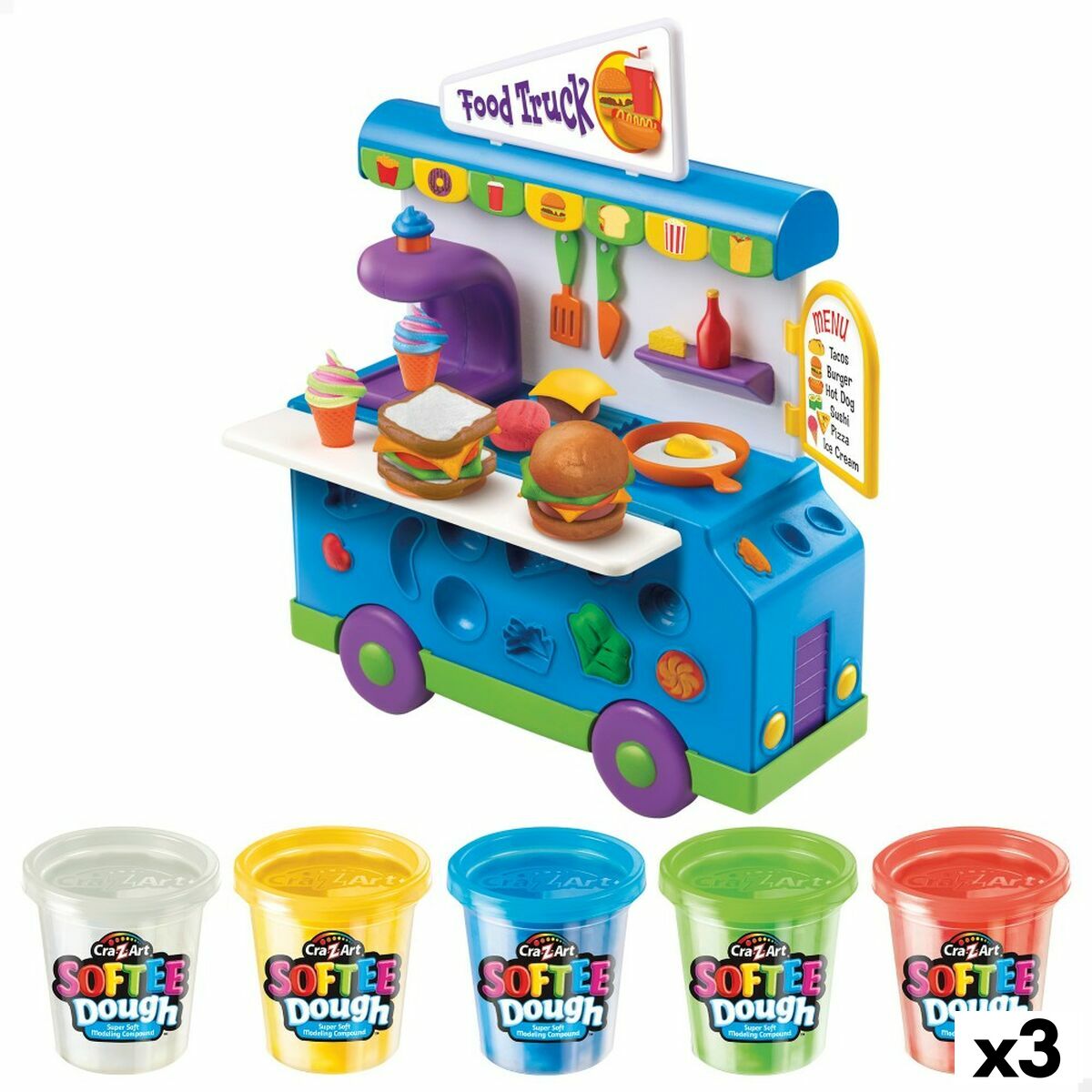 Игра от Пластелин Softee Food Truck (3 броя)-0