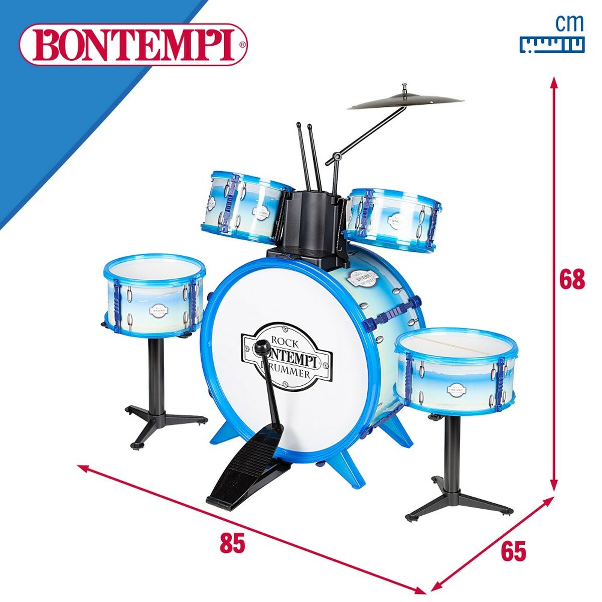 Барабани Bontempi Син Пластмаса 85 x 68 x 65 cm (9 Части) (2 броя)-1