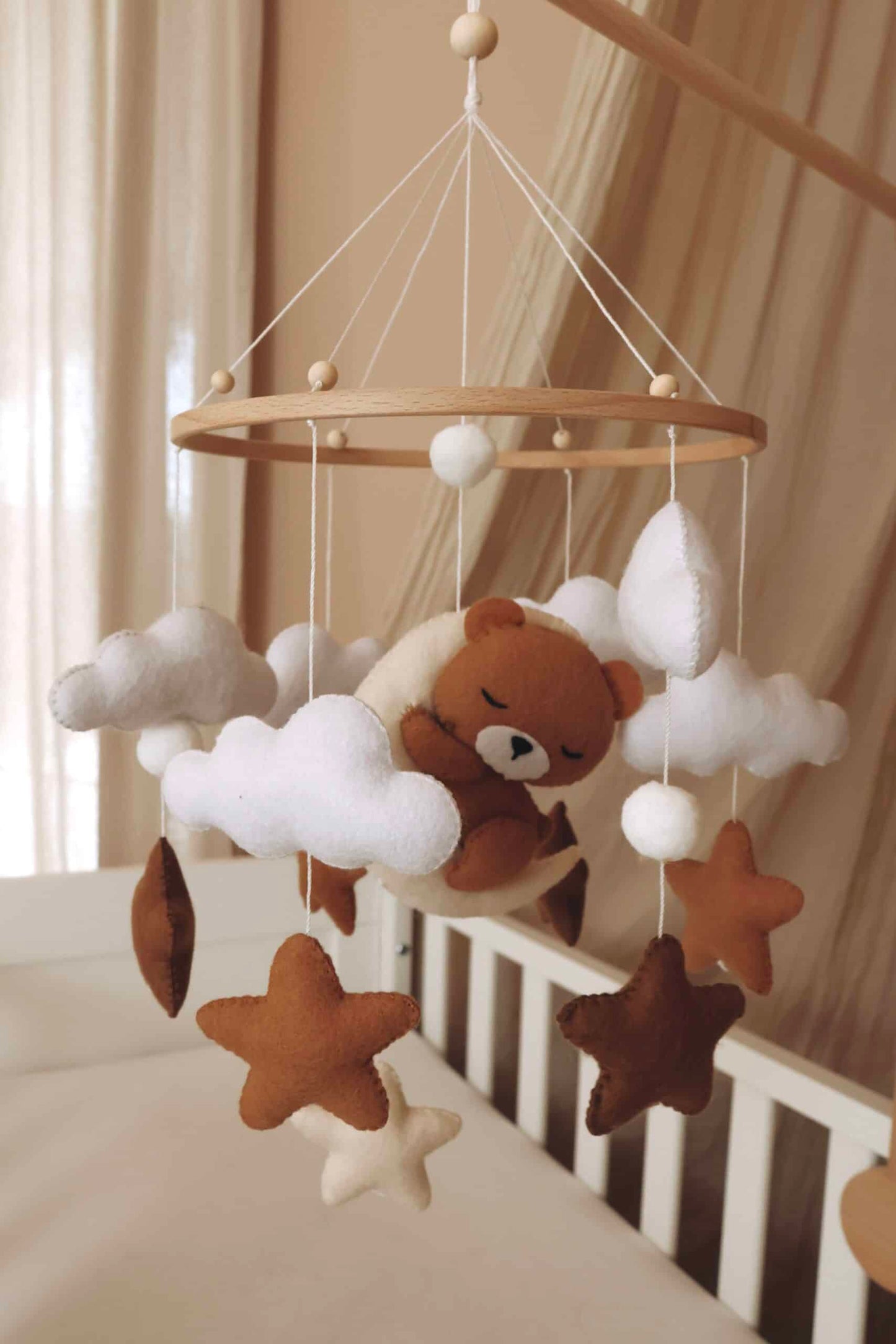 Teddy bear baby mobile