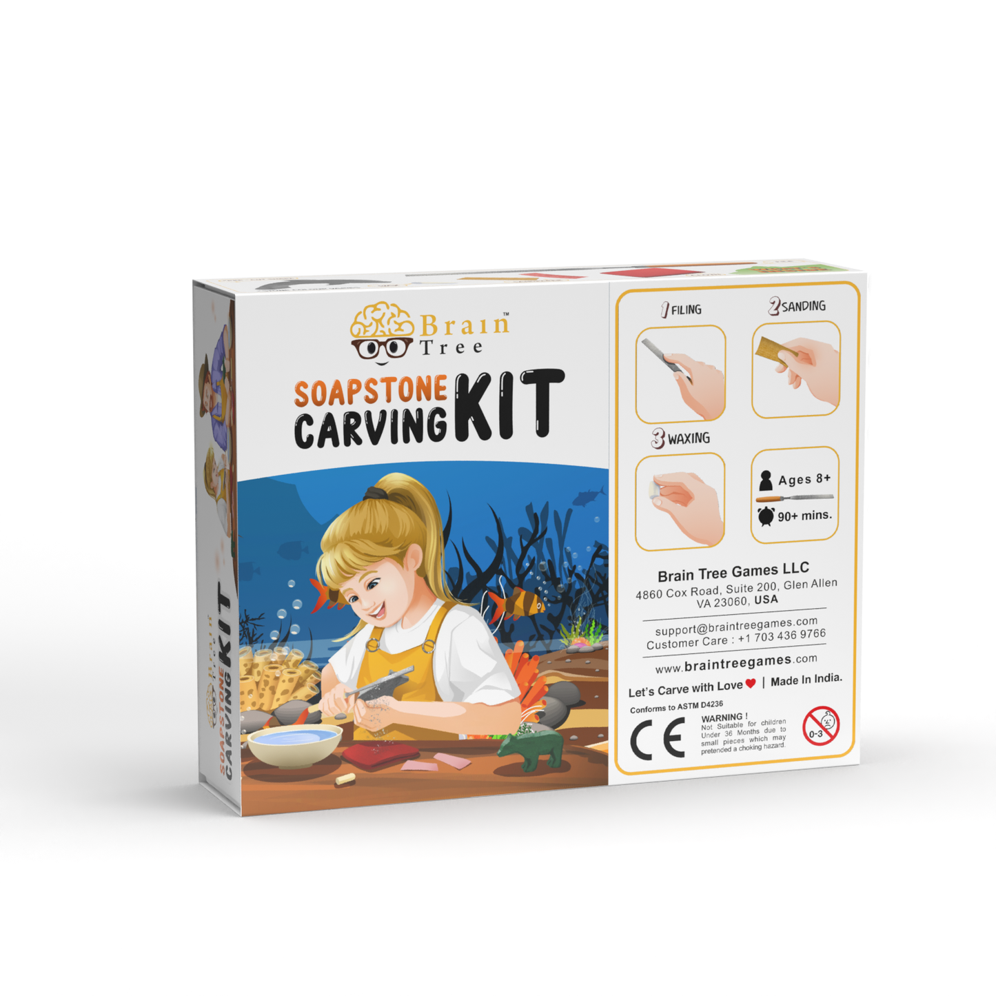 Dolphin Soapstone Carving Kit: Safe and Fun DIY Craft for Kids and Adults-1