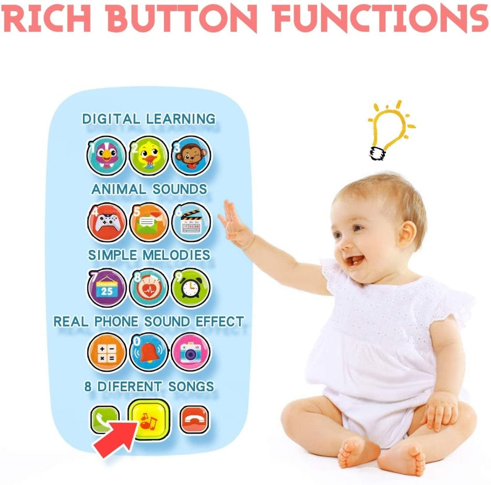 Educational toys Cellphone with LED Baby Kid Educational phone English Learning Mobile Phone Toy Chrismtas Gifts-4