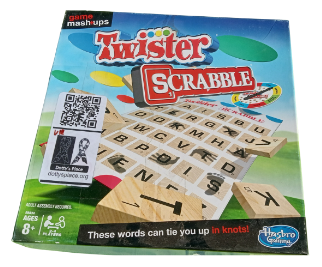 Game Mashups Twister Scrabble Game  <Used Items- Damaged Box-Unused>