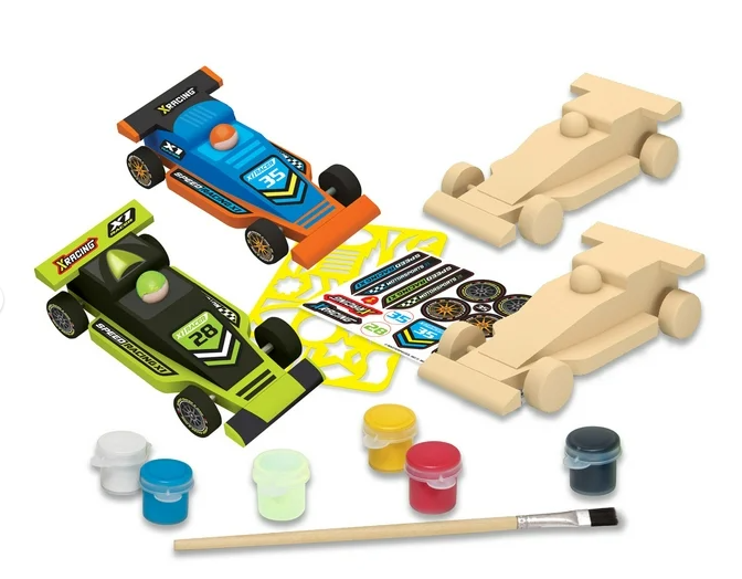 Works of Ahhh Craft Set - Double Racers Wood Paint Kit- <Used Item-Unopened Box>