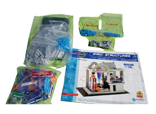 Snap Circuits BRIC: Structures Exploration Kit with Over 20 Stem & Brick Projects <Used Item >