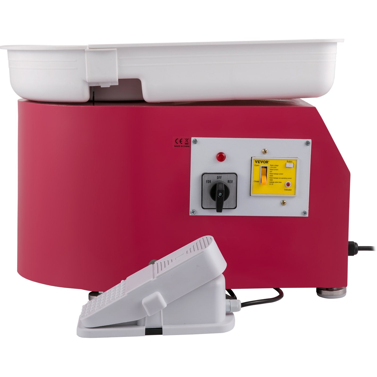 VEVOR Pottery Wheel 28cm Pottery Forming Machine with Detachable Basin Foot Pedal Control 350W Art Craft DIY Clay Tool for Art Craft Work and Home DIY Pink, 18 Piece-8